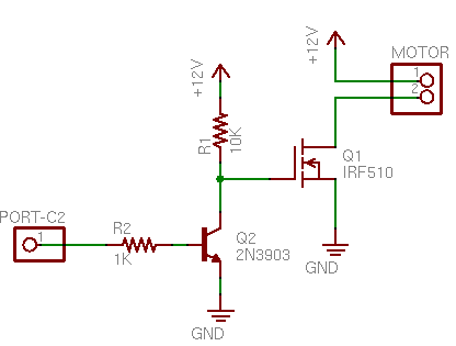 MOSFET motor speed control schematic