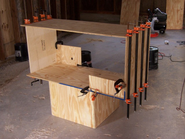 Gluing Upper Cabinet Exterior